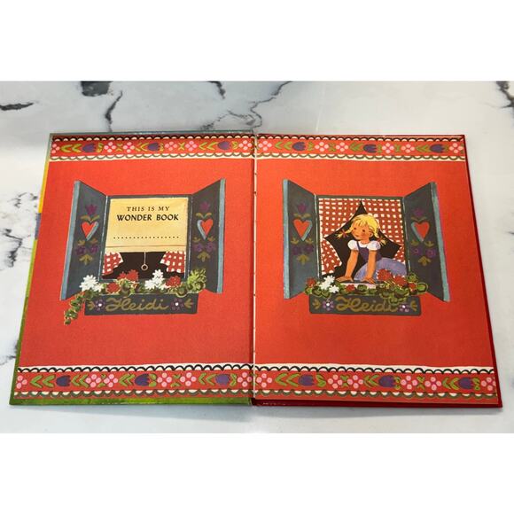 VTG Heidi Child Of The Mountains 1950 Johanna Spyri Wonder Books HC - Picture 4 of 6